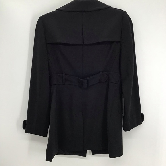 Ann Taylor Loft Pea Coat Jacket Tailored Black Career Business Casual Size 4 - Picture 2 of 9